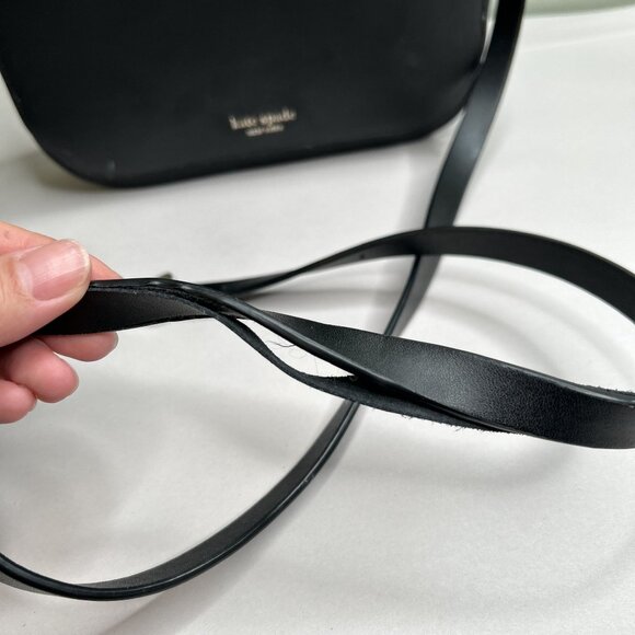 Kate Spade Nadine Medium Flap Black Smooth Leather Crossbody Bag - Picture 11 of 13